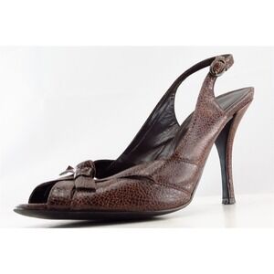 Aldo Slingback Sandals Brown Leather Women Shoes Size 39 Medium